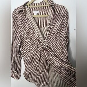 NWT 100% viscose top shop print blouse/top size 2